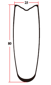 80mm height carbon tubular rim